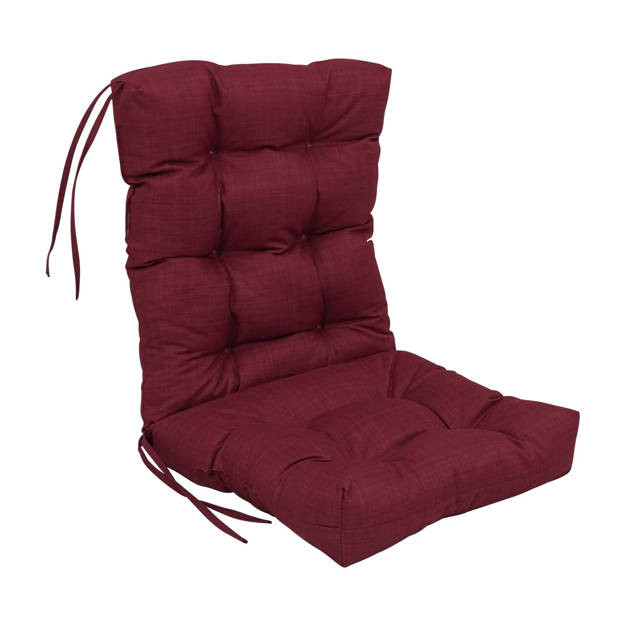 18-inch by 38-inch Spun Polyester Solid Outdoor Tufted Chair Cushion Red-Color